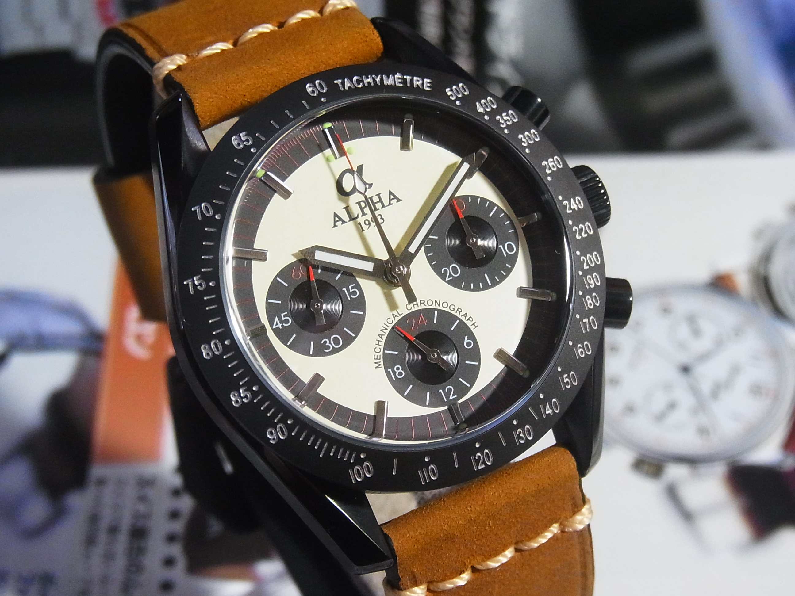 alpha mechanical chronograph watch